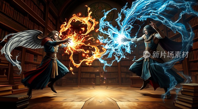 双雄对决火焰与冰霜魔法师巅峰较量