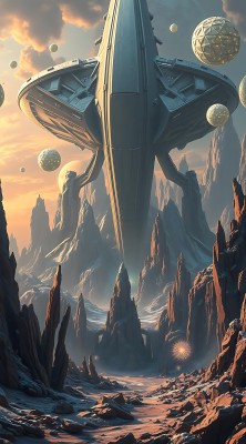 太空飞船与神秘星球