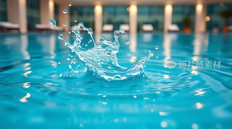 泳池溅起的水花