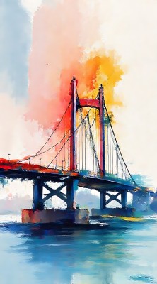 彩绘悬索桥 彩绘悬索桥