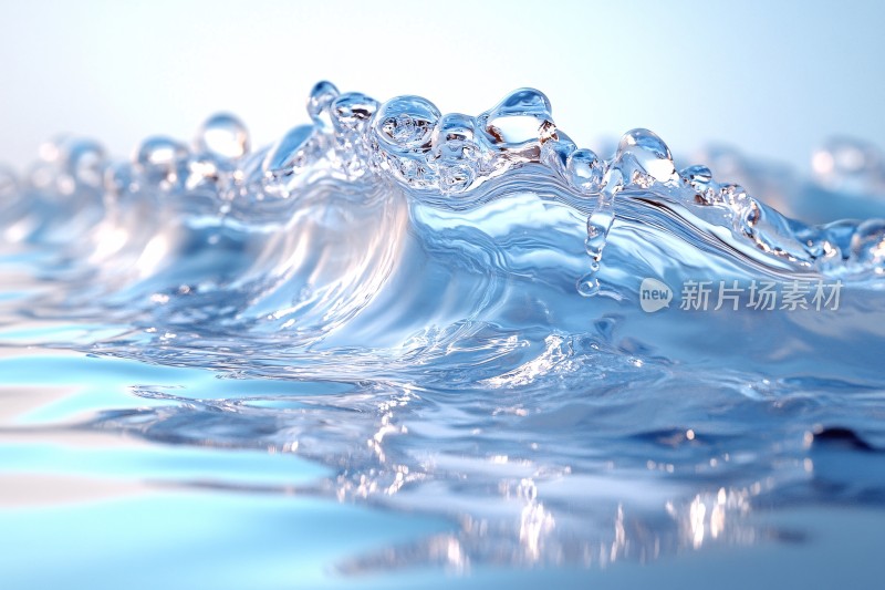 灵动的蓝色水花画面