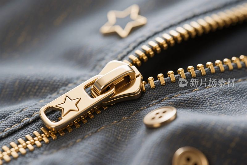 星形拉链细节特写