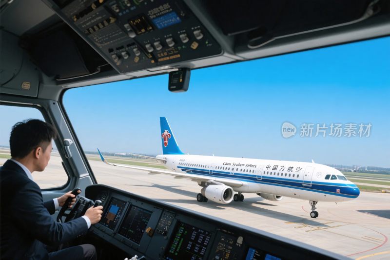 驾驶舱内航班起降场景