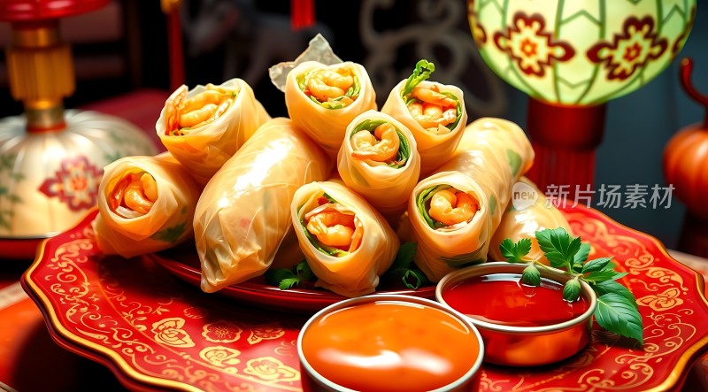 春卷大餐美味佳肴