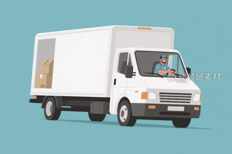 配送货车插画