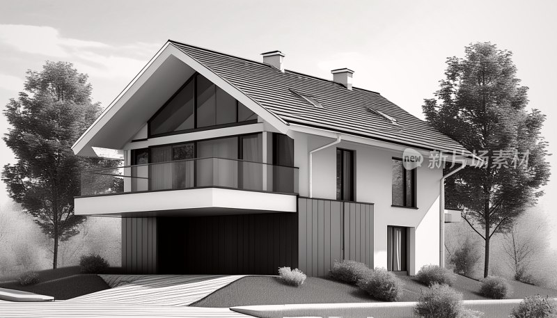 坡屋顶住宅图标