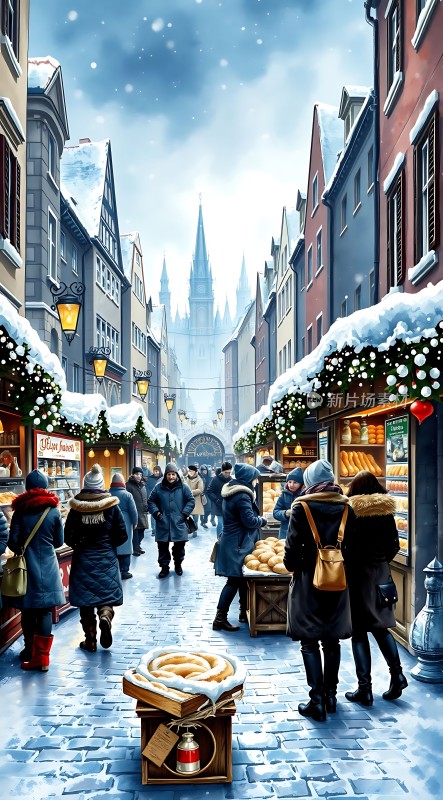 冬日集市繁华景象