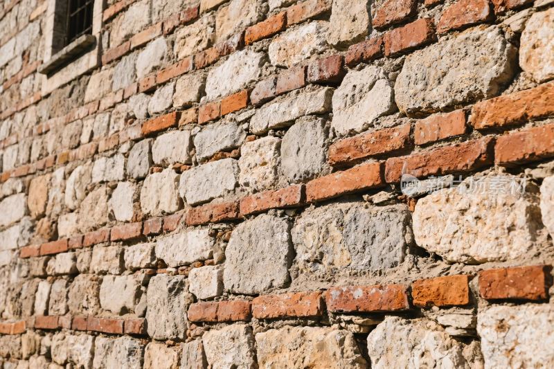 砖石墙面特写图
