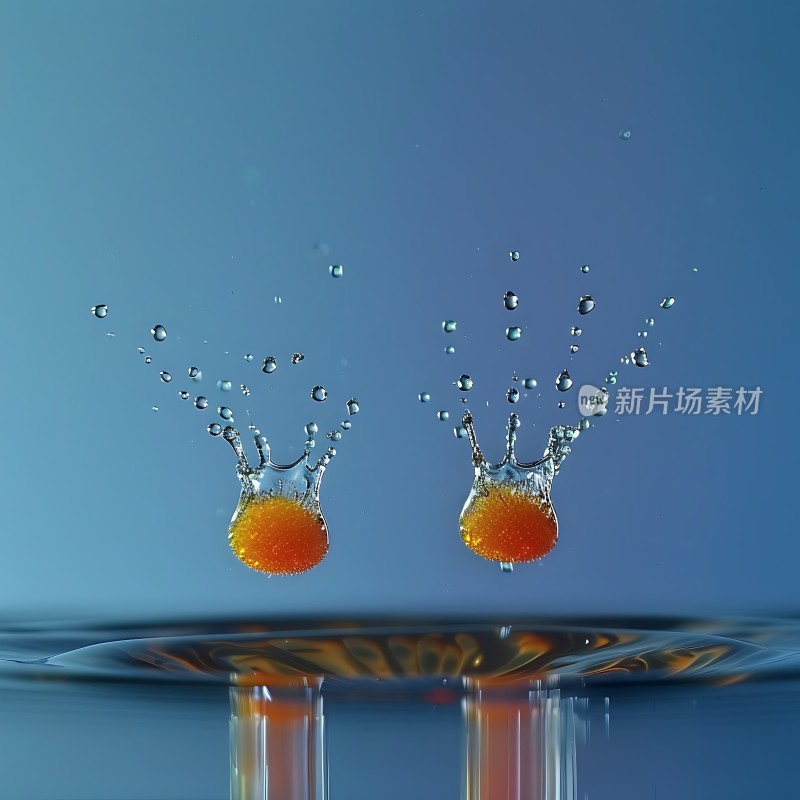 橙子入水溅起的水花