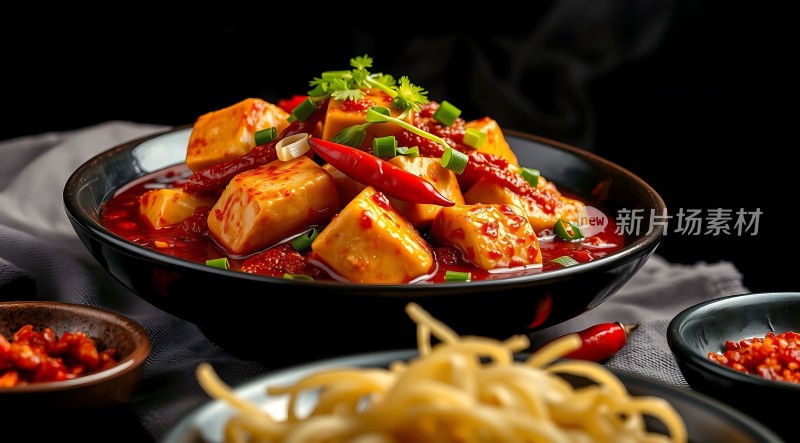 麻辣豆腐配面条