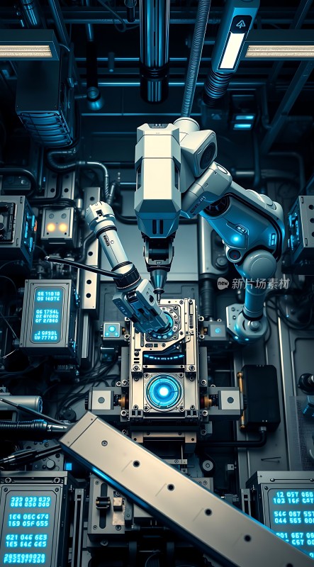 科技实验室中的机器人操作精密仪器
