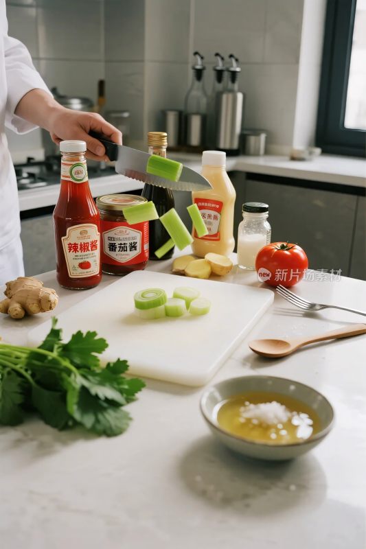 厨房烹饪食材准备场景