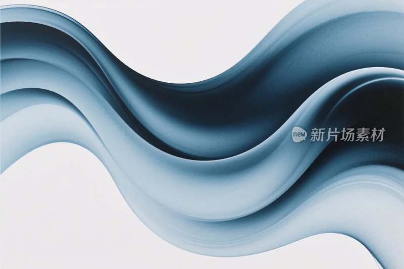 蓝色波浪抽象插画