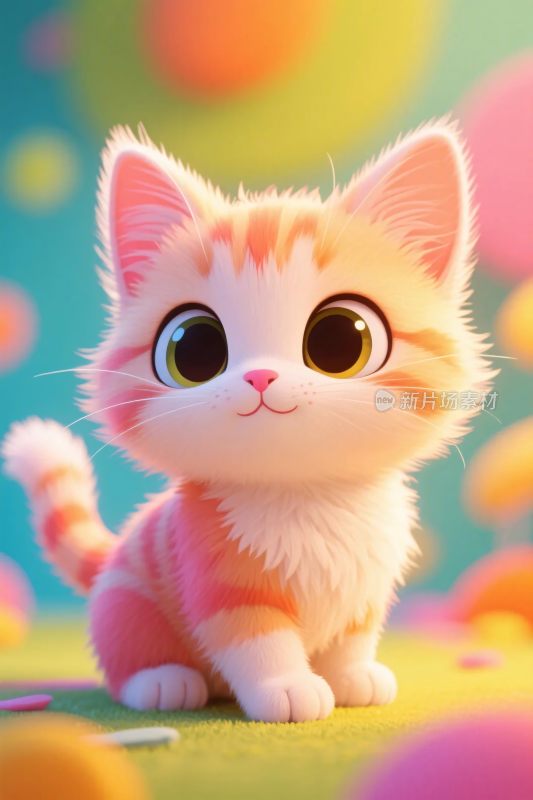 可爱卡通小花猫插画