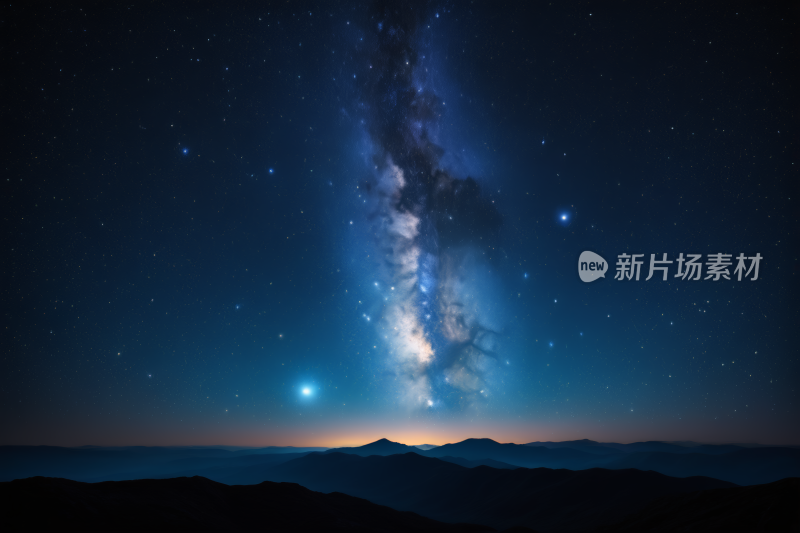 星空一颗明亮的星星和一轮明亮的月亮背景