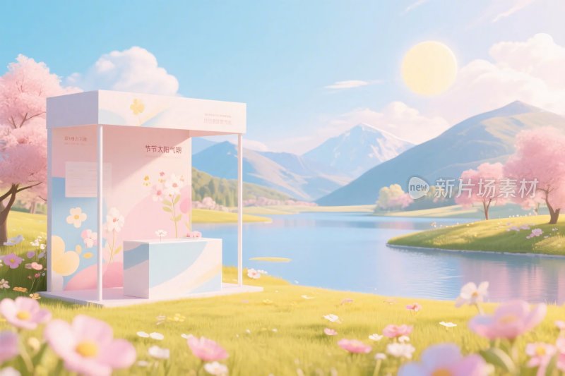 春日田园风景插画