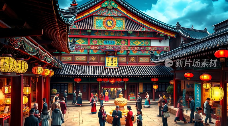 古风集市繁华夜市