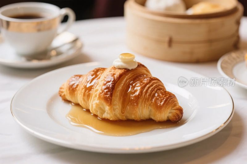 美食摄影可颂甜点