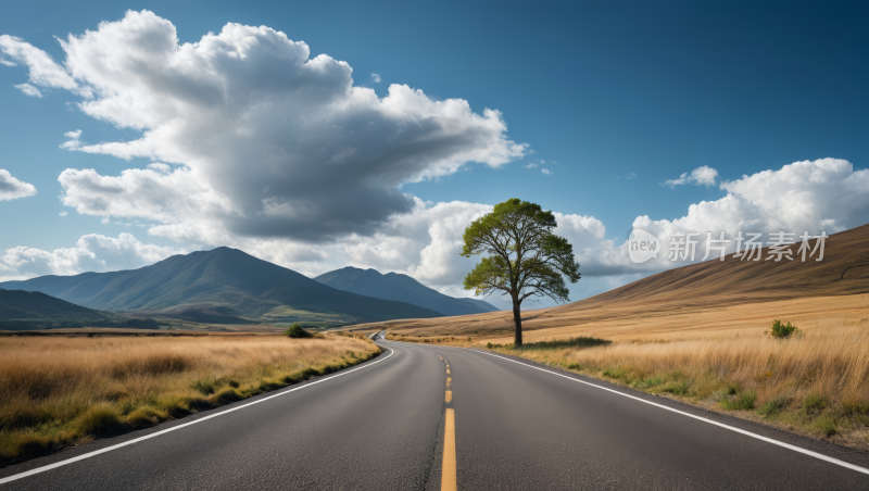 路边的一棵孤树风景风光高清图片