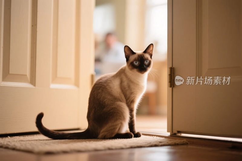 门边的暹罗猫