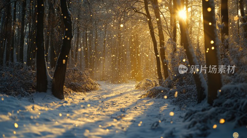 冬天树林冬季风景冬日雪景风光