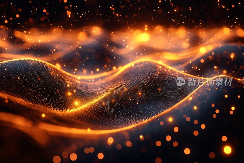 炫彩流动光效波浪背景图