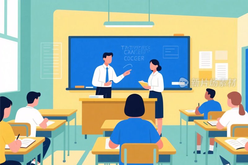 教室课堂插画场景