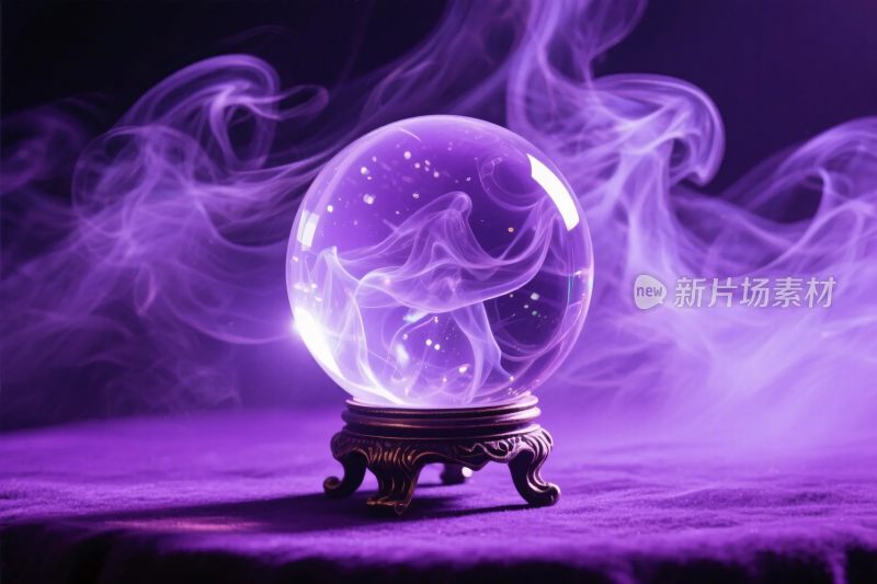 水晶球神秘紫雾场景