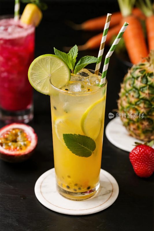 清新果蔬果汁展示