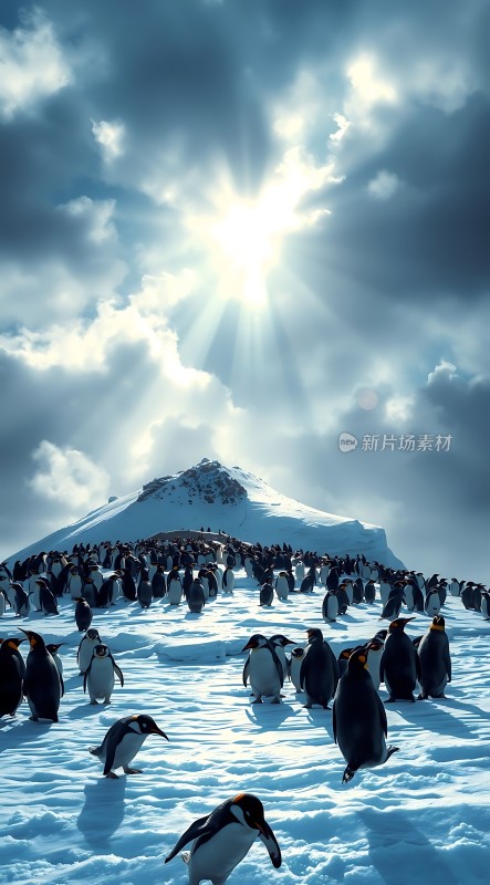 南极雪原上的企鹅大军