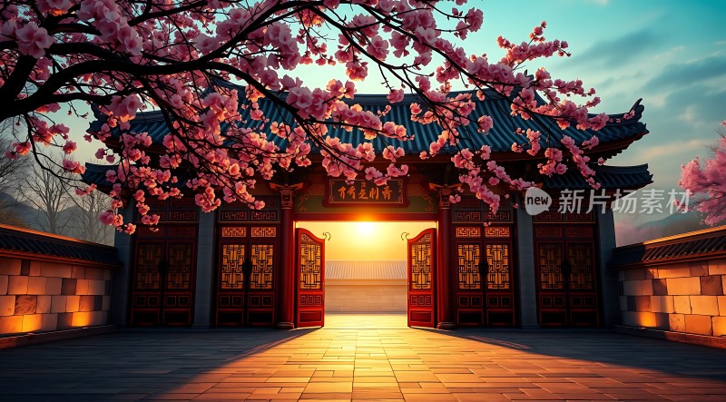 春意盎然古建筑