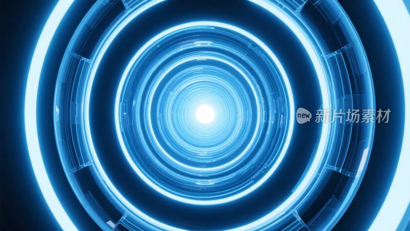 蓝色科技感环形光效背景图