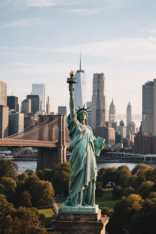纽约自由女神像风景图
