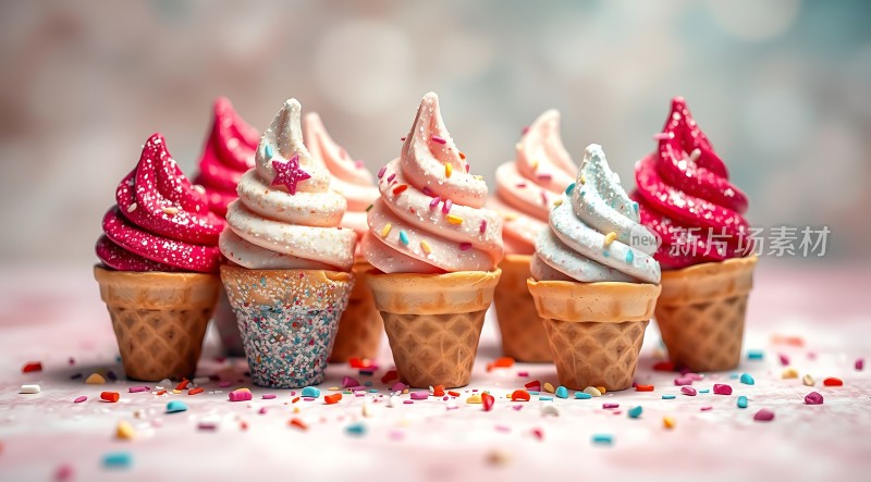 彩色冰淇淋甜筒