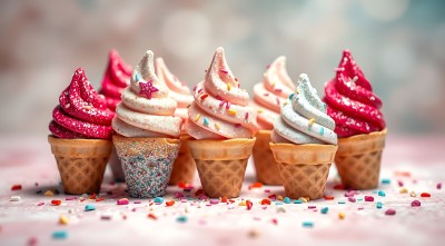 彩色冰淇淋甜筒 彩色冰淇淋甜筒