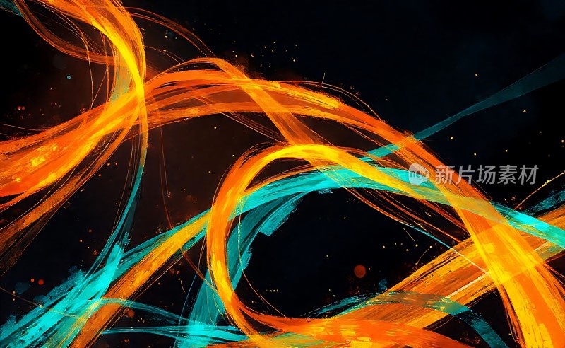 彩色光束交织的艺术画面