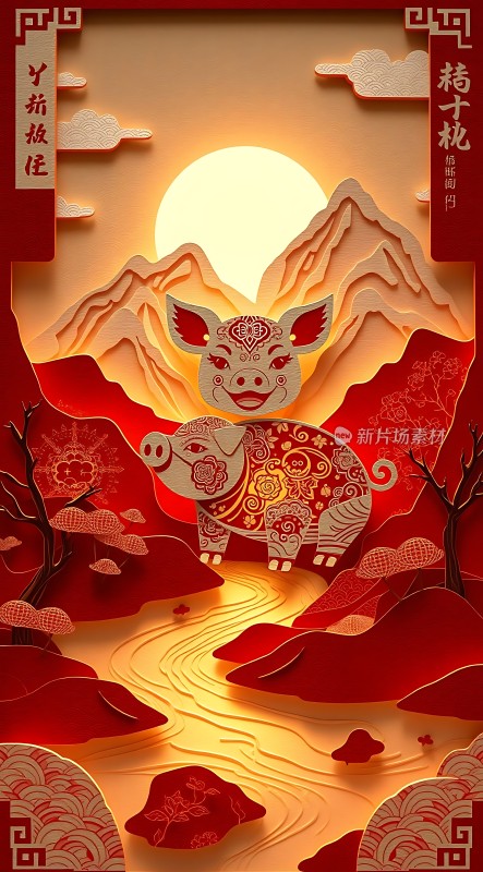 猪年大吉福满乾坤