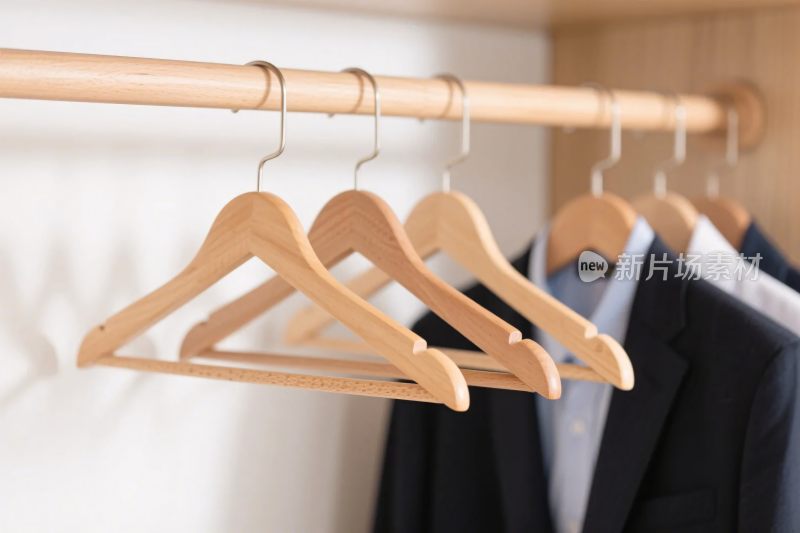 衣架与西装的室内场景
