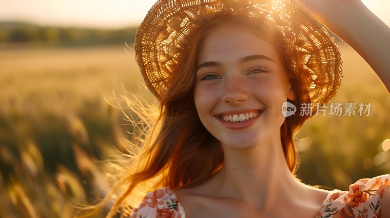 阳光下的微笑女孩