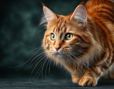 可爱的橘色长毛猫