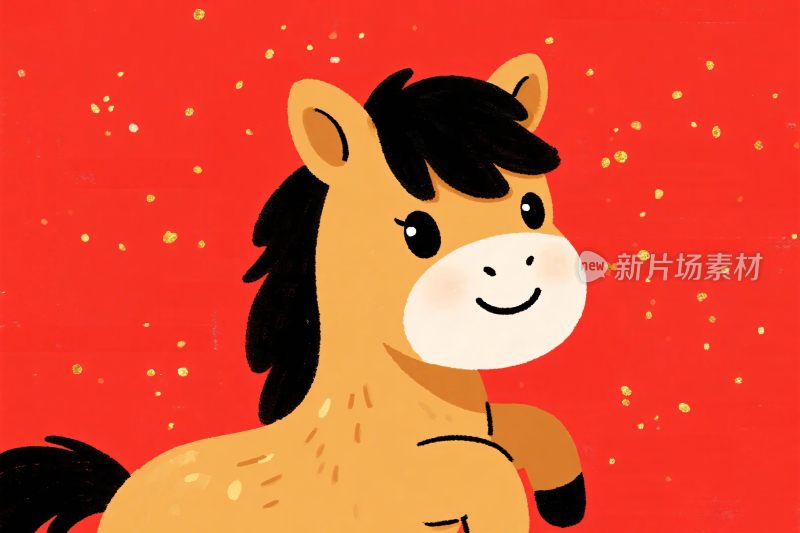 卡通可爱小马插画