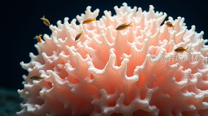 珊瑚丛中小鱼游弋