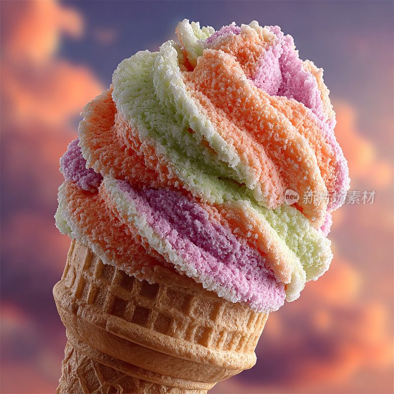 多彩冰淇淋甜筒