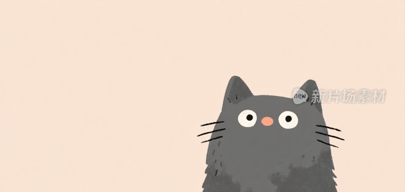 可爱灰猫插画