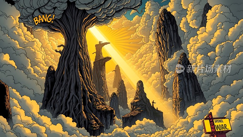 云海中的神秘岛屿