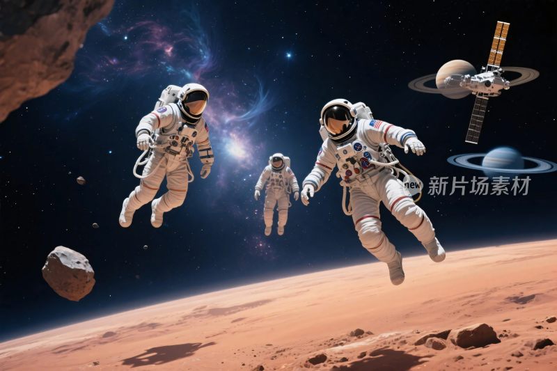 太空宇航员漂浮场景