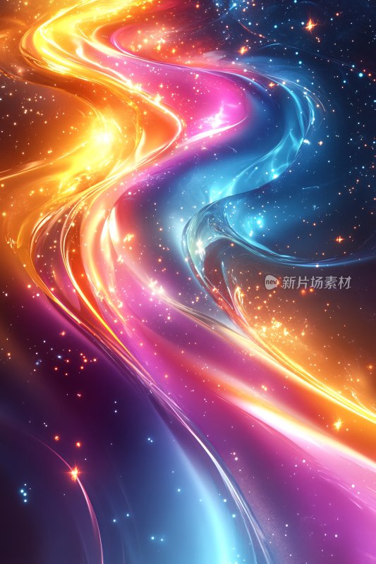 绚丽多彩的梦幻流光背景