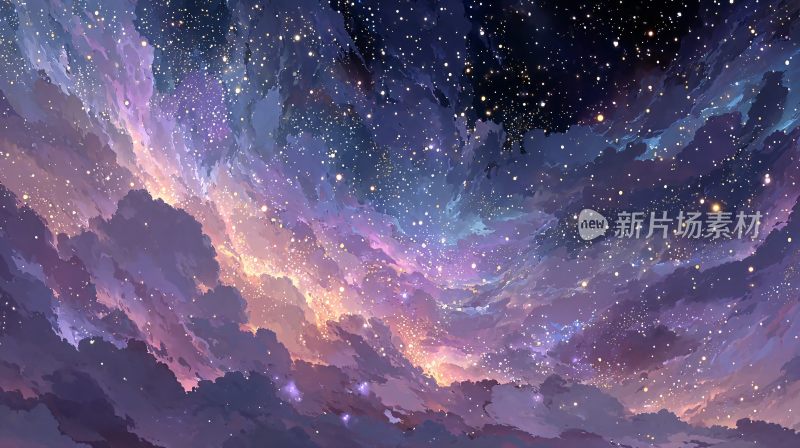 梦幻绚丽的星空云海景象