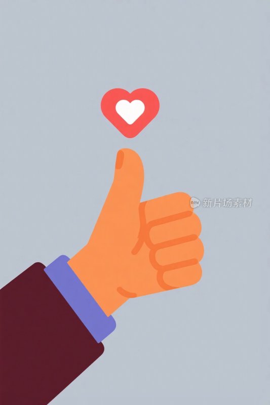 点赞手势卡通插画