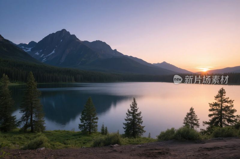 山水湖泊自然风光